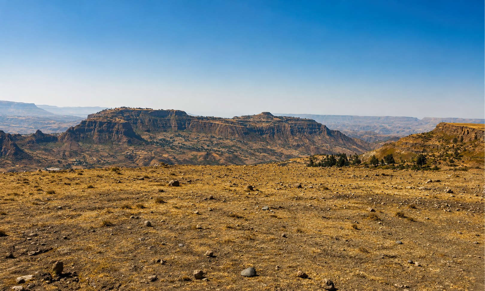 The highland plateau and escarpments around Maqdala in northern Ethiopia